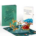 Magic of Christmas Santa's Sleigh Light-Up Pop-Up Card and Snow Village Sentiment Set
