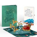 Magic of Christmas Santa's Sleigh Light-Up Pop-Up Card and Snow Village Sentiment Set for Daughter