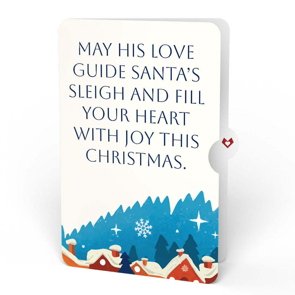 Magic of Christmas Santa's Sleigh Light-Up Pop-Up Card and Snow Village Guiding Love Sentiment Set