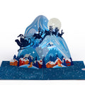 Christmas Eve Sleigh Ride Music and Lights Pop-Up Card and Snow Village Sentiment Set for Teacher
