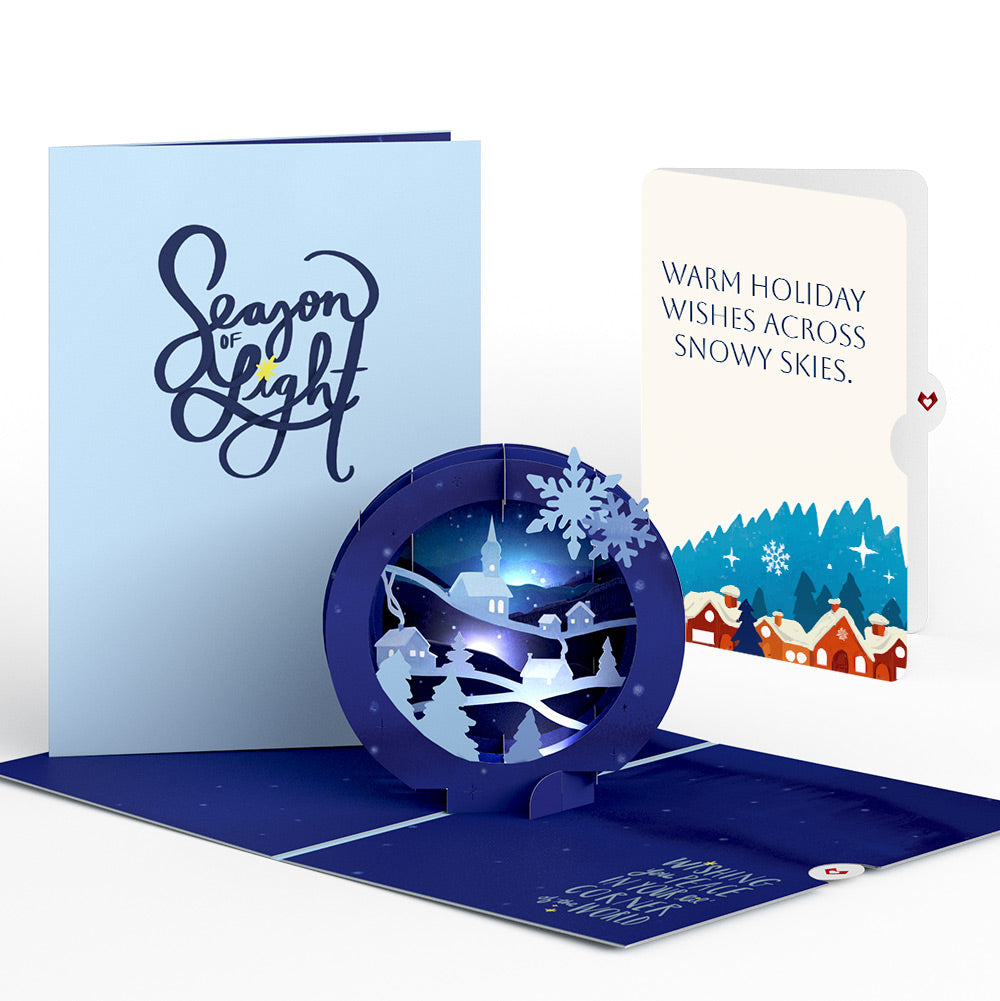 Season of Light Winter Village Holiday Light-Up Pop-Up Card and Sentim ...