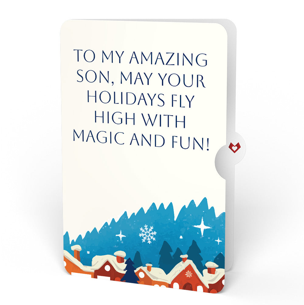 Season of Light Winter Village Light-Up Pop-Up Card and Christmas Sentiment Set for Son