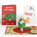 Meowy Cat-mess Christmas Pop-Up Card and Hungry Sentiment Set