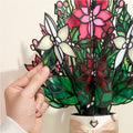 Poinsettia Shimmer Christmas Suncatcher Bouquet and Funny Cat Sentiment Set