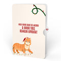 Poinsettia Shimmer Christmas Suncatcher Bouquet and Funny Cat Sentiment Set