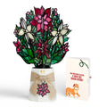 Poinsettia Shimmer Christmas Suncatcher Bouquet and Funny Cat Sentiment Set