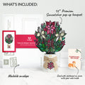 Poinsettia Shimmer Christmas Suncatcher Bouquet and Hungry Cat Sentiment Set