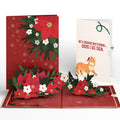 Poinsettia & Pine Christmas Pop-Up Card and Hungry Cat Sentiment Set