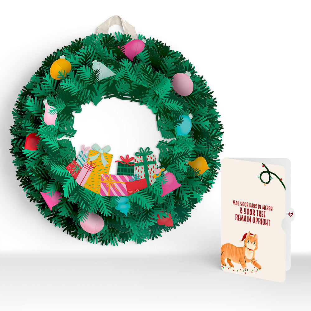 Christmas Joy Wreath and Funny Cat Sentiment Set