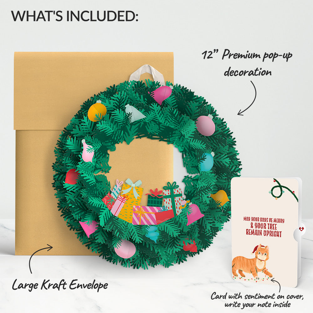 Christmas Joy Wreath and Funny Cat Sentiment Set