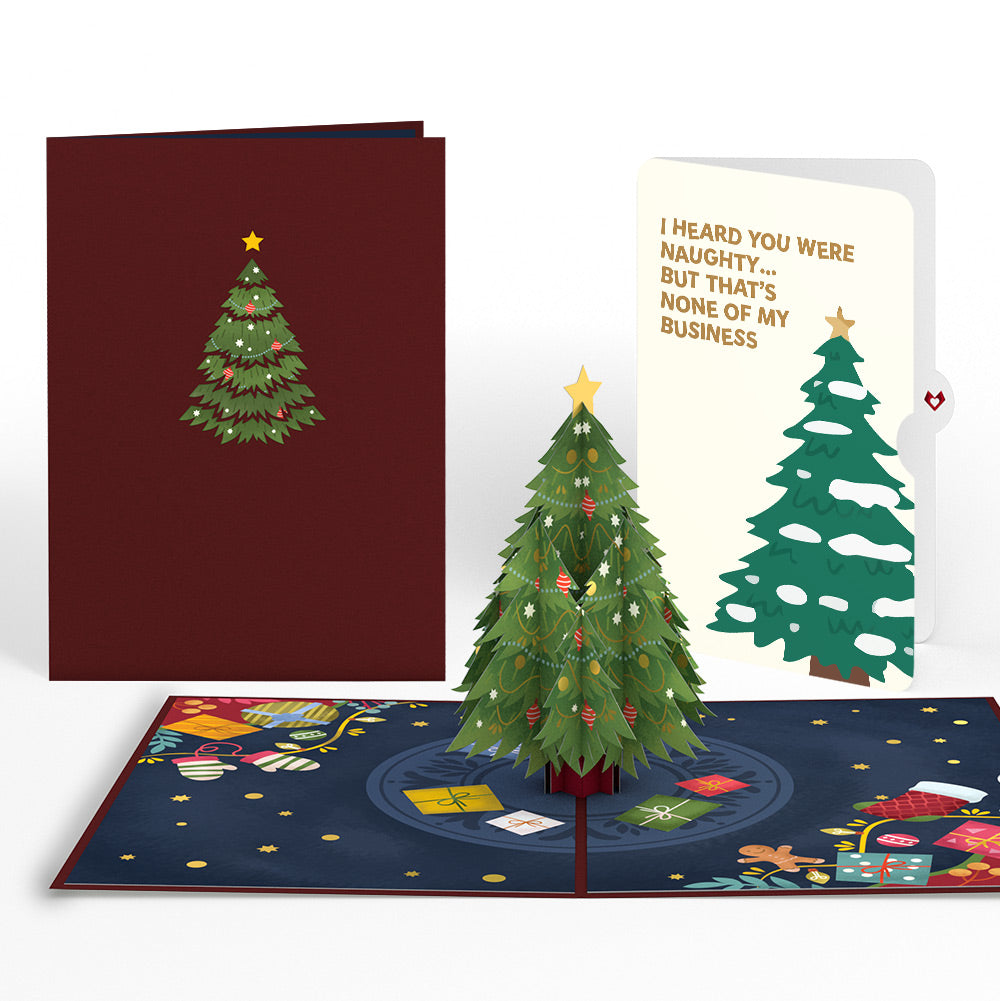 Festive Christmas Tree Pop-Up Card and Funny Sentiment Set