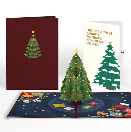 Festive Christmas Tree Pop-Up Card and Funny Sentiment Set