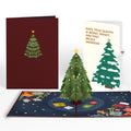 Festive Christmas Tree Pop-Up Card and Blessing Sentiment Set