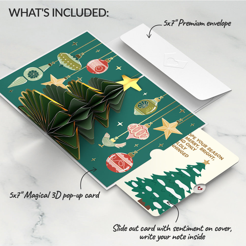 Tis the Season Christmas Tree Pop-Up Card and Blessing Sentiment Set