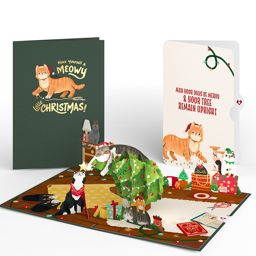 Meowy Little Christmas Cats Pop-Up Card and Funny Sentiment Set