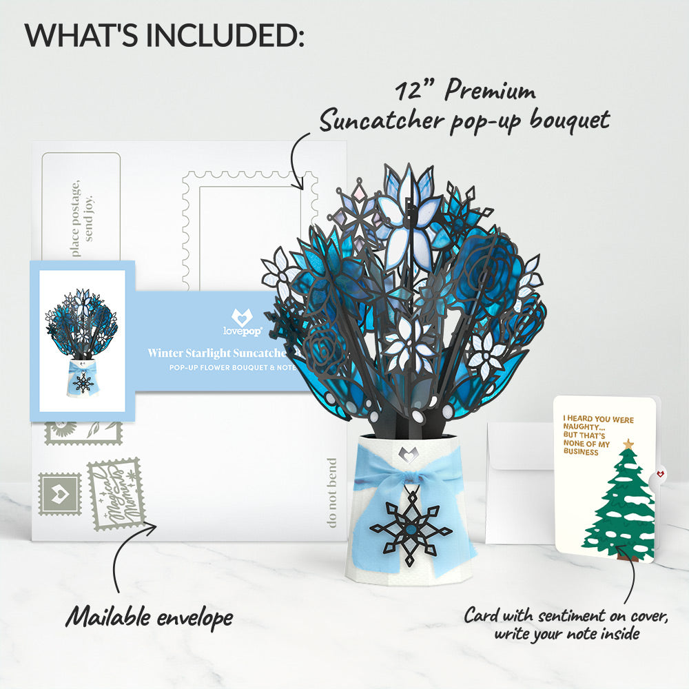 Winter Starlight Suncatcher Bouquet and Funny Christmas Tree Sentiment Set