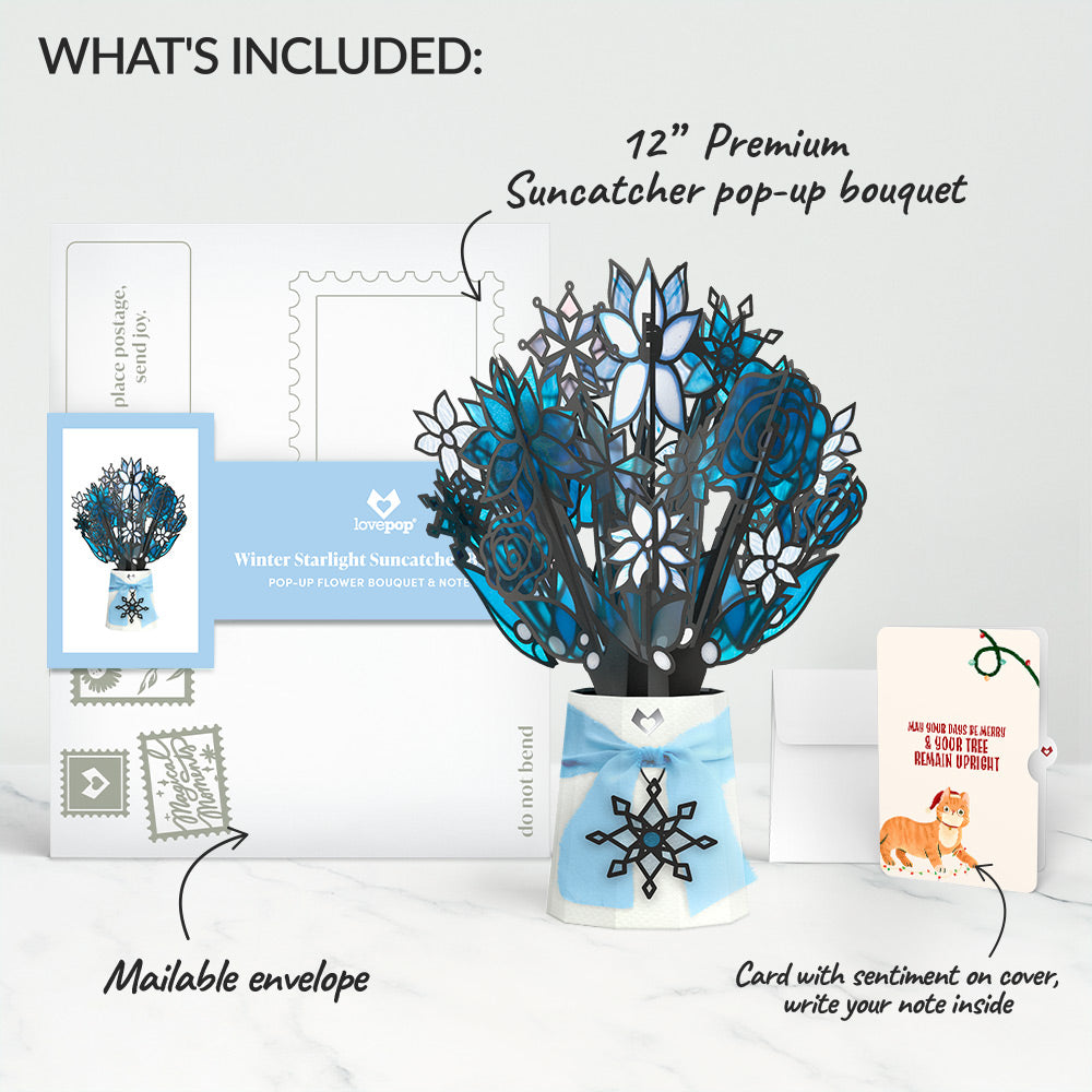 Winter Starlight Suncatcher Bouquet and Funny Cat Christmas Sentiment Set