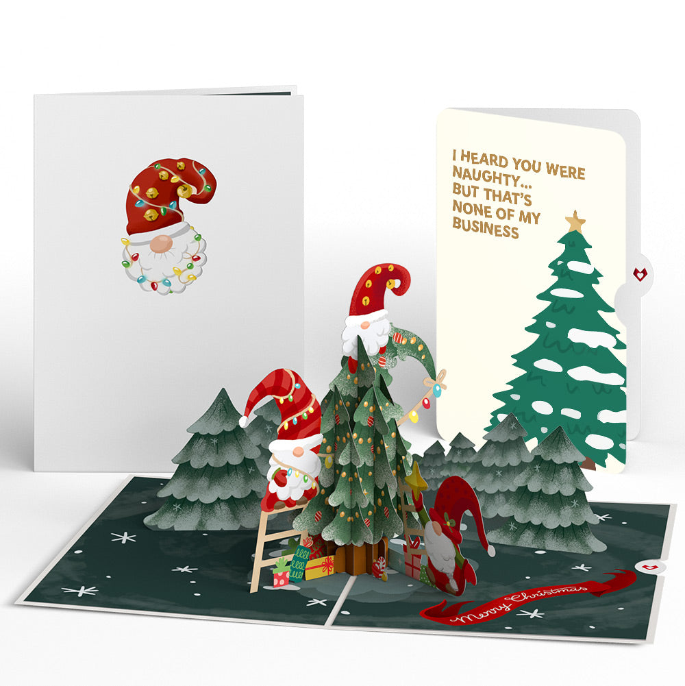 Christmas Gnomes Pop-Up Card and Funny Tree Sentiment Set