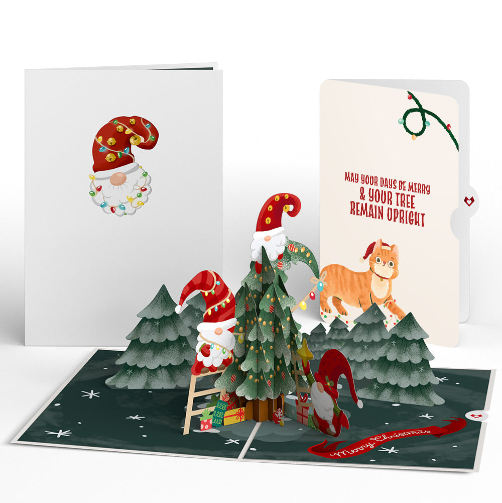 Christmas Gnomes Pop-Up Card and Funny Cat Sentiment Set