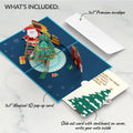 Santa Decorating a Christmas Tree Pop-Up Card and Funny Sentiment Set