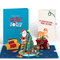 Santa Decorating a Christmas Tree Pop-Up Card and Hungry Cat Sentiment Set