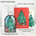 Merry Christmas Tree Suncatcher Card and Blessing Sentiment Set