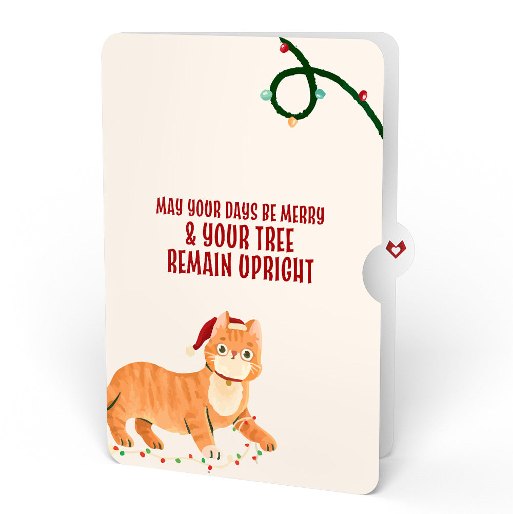 Merry Christmas Tree Suncatcher Card and Funny Cat Sentiment Set