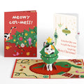 Meowy Cat-mess Christmas Pop-Up Card and Sentiment Set for Teacher