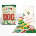 Feliz Naughty Dog Christmas Pop-Up Card and Twinkling Ornaments Sentiment Set