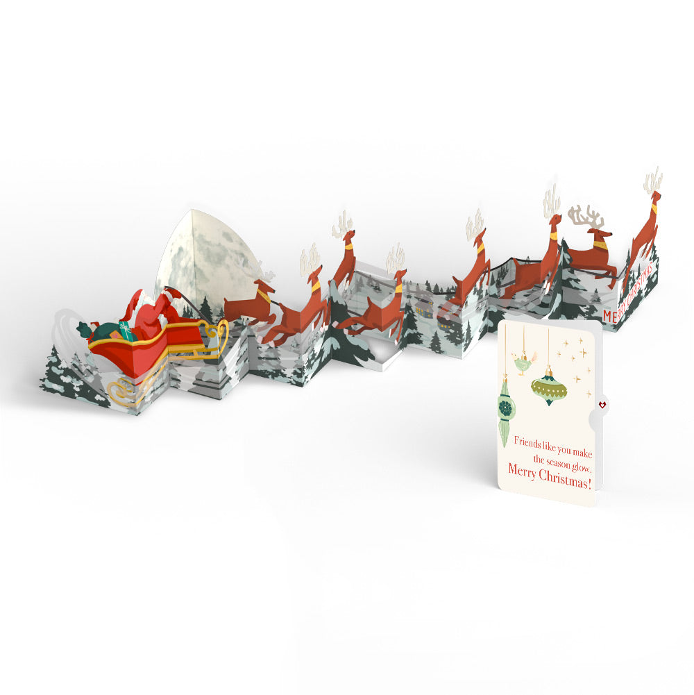 Christmas Sleigh Ride Loooooong Card™ (Expands to 2 feet) and Sentiment Set for Friend