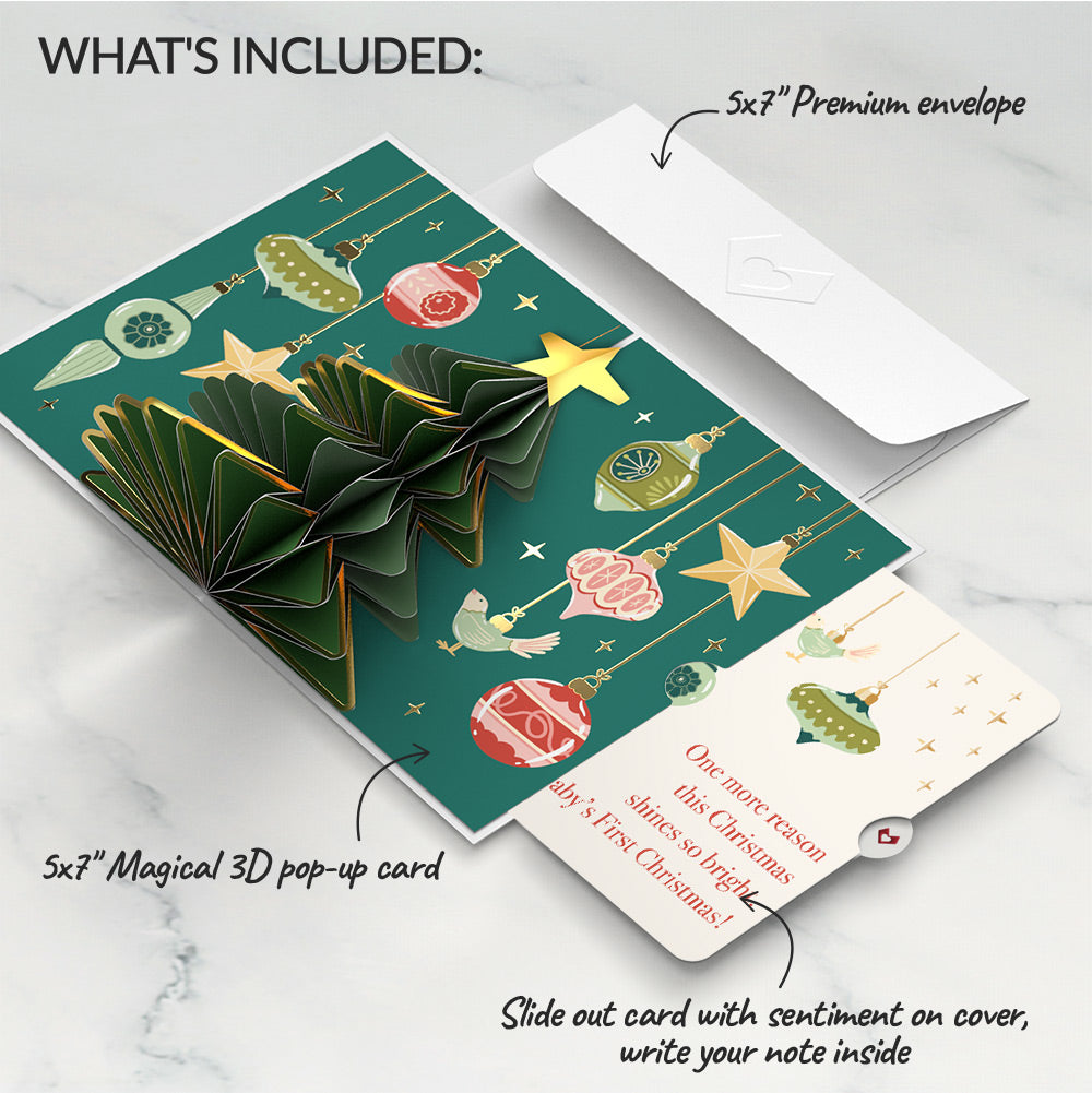 Tis the Season Christmas Tree Pop-Up Card and Sentiment Set for Baby