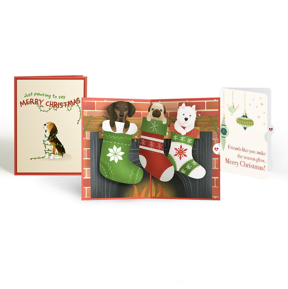 Christmas Dog Stockings Pop-Up Card and Sentiment Set for Friend