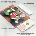 Christmas Dog Stockings Pop-Up Card and Twinkling Ornaments Birthday Sentiment Set