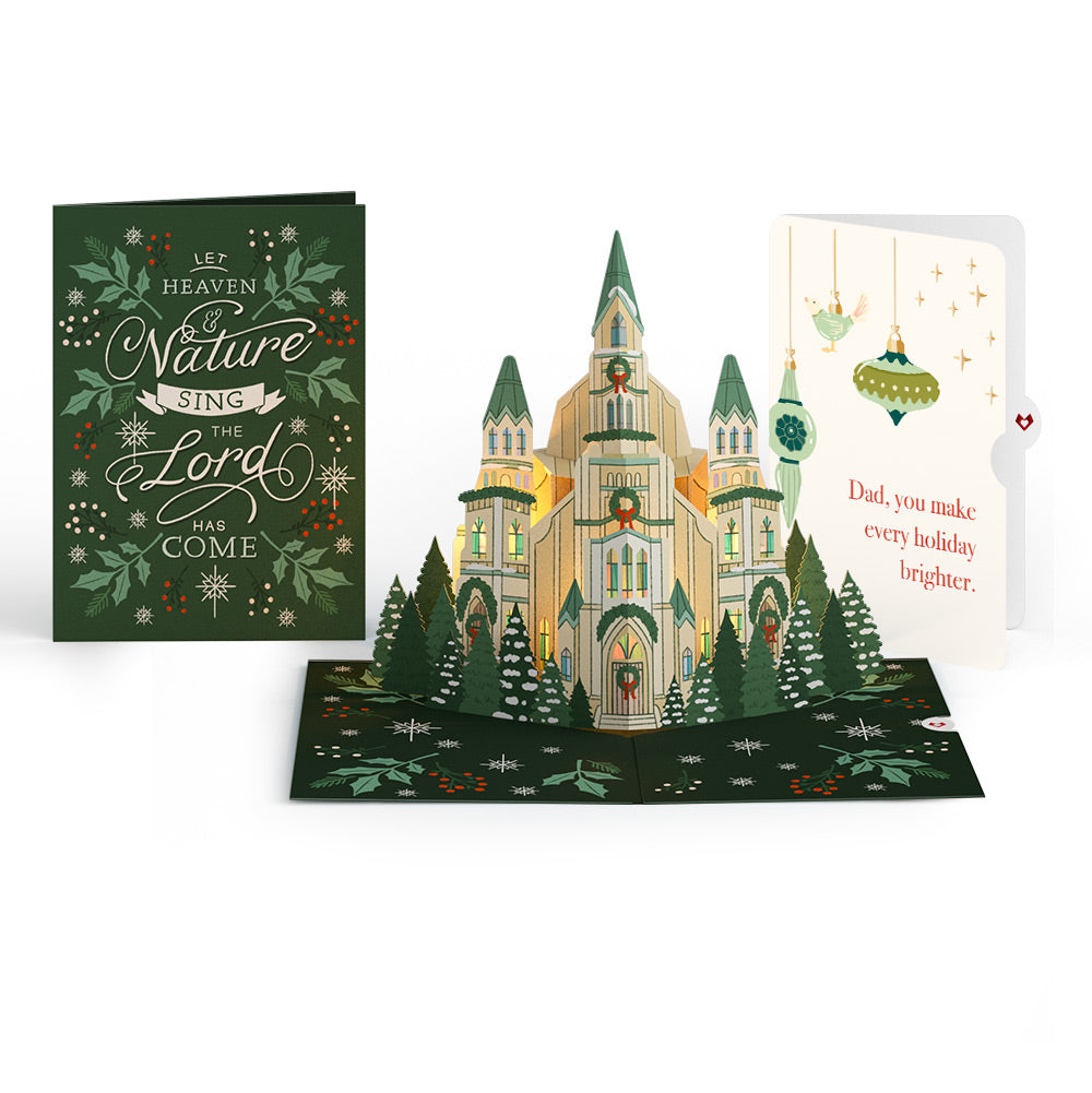 Let Heaven & Nature Sing Christmas Music and Lights Pop-Up Card and Twinkling Ornaments Sentiment Set for Dad
