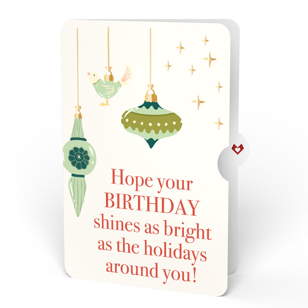 Let Heaven & Nature Sing Christmas Music and Lights Pop-Up Card and Twinkling Ornaments Birthday Sentiment Set
