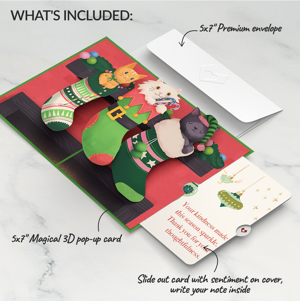Christmas Cat Stockings Pop-Up Card and Sentiment Set