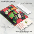 Christmas Cat Stockings Pop-Up Card and Twinkling Ornaments Birthday Sentiment Set