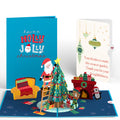 Santa Decorating a Christmas Tree Pop-Up Card and Sentiment Set