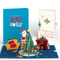 Santa Decorating a Christmas Tree Pop-Up Card and Sentiment Set for Friend