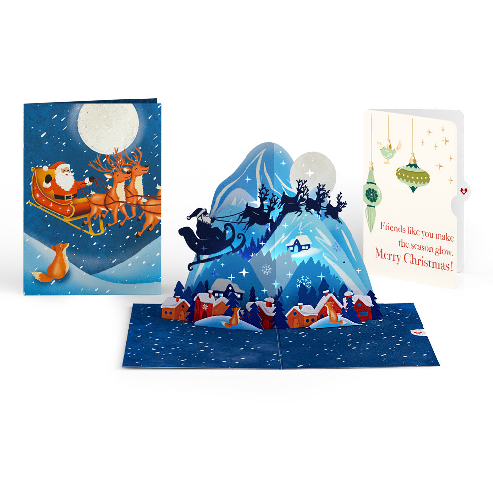 Christmas Eve Sleigh Ride Music and Lights Pop-Up Card and Sentiment Set for Friend