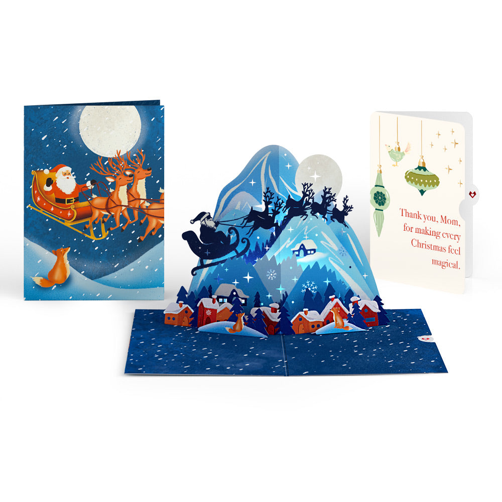 Christmas Eve Sleigh Ride Music and Lights Pop-Up Card and Sentiment Set for Mom