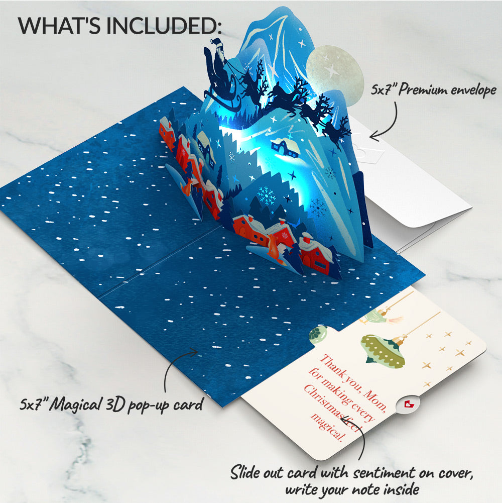 Christmas Eve Sleigh Ride Music and Lights Pop-Up Card and Sentiment Set for Mom
