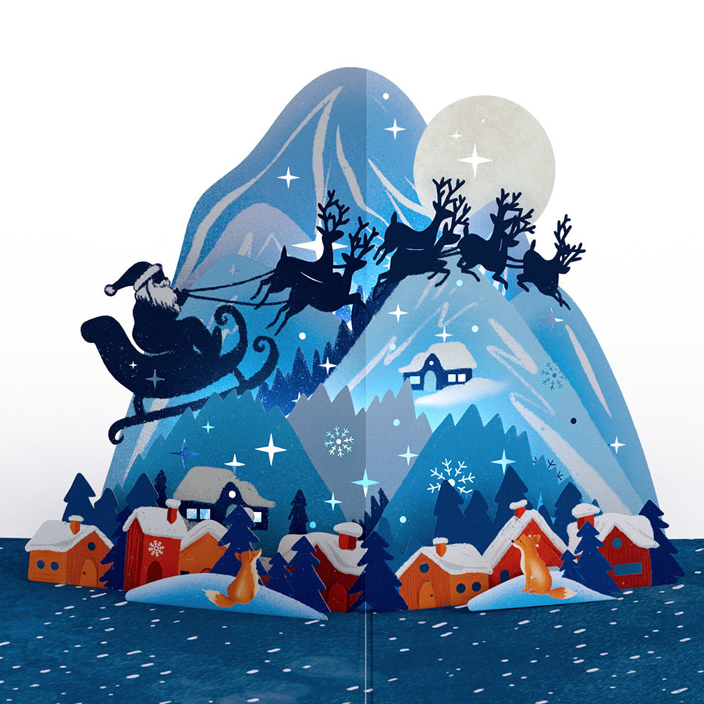 Christmas Eve Sleigh Ride Music and Lights Pop-Up Card and Sentiment Set for Family