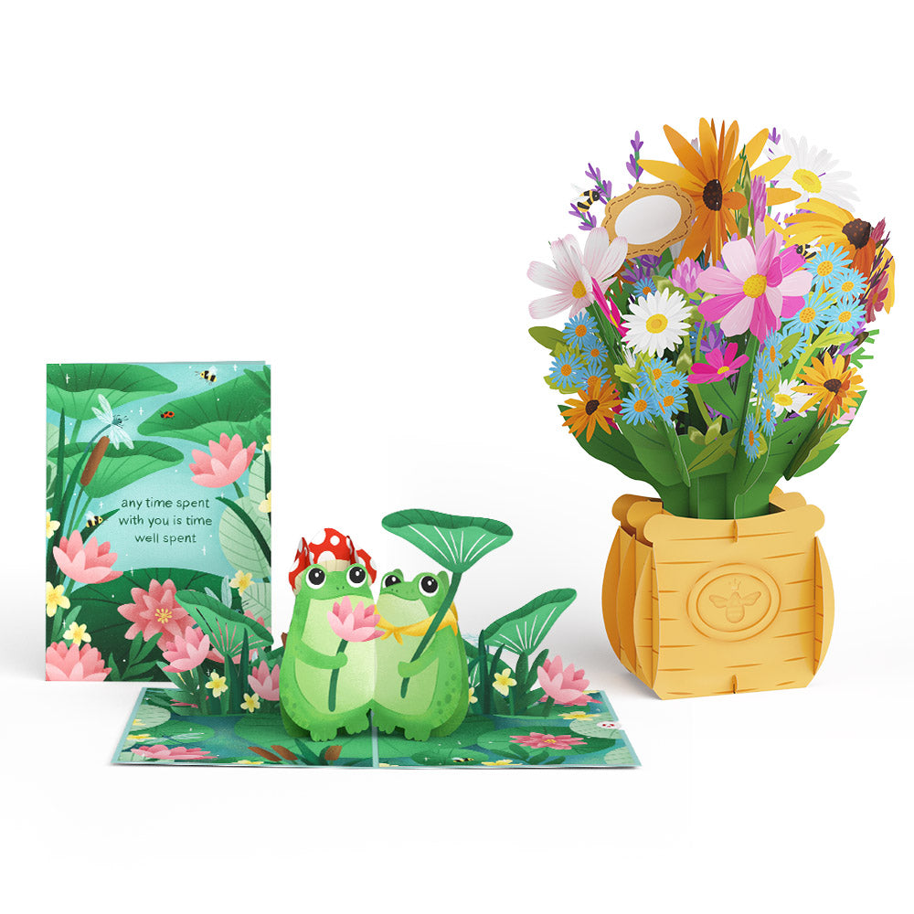 Time Well Spent Frogs Pop-Up Card & Bouquet Bundle