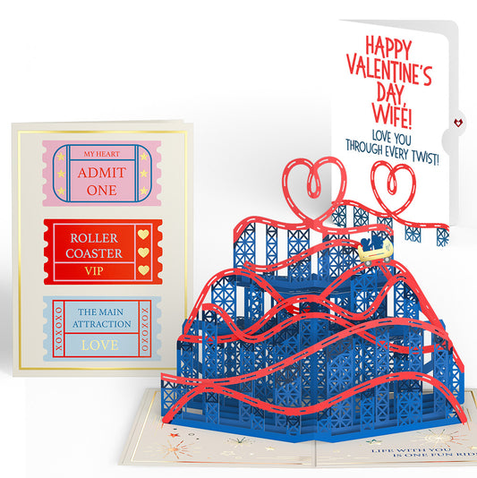 Love Rollercoaster Pop-Up Card and Valentine Sentiment Set for Wife
