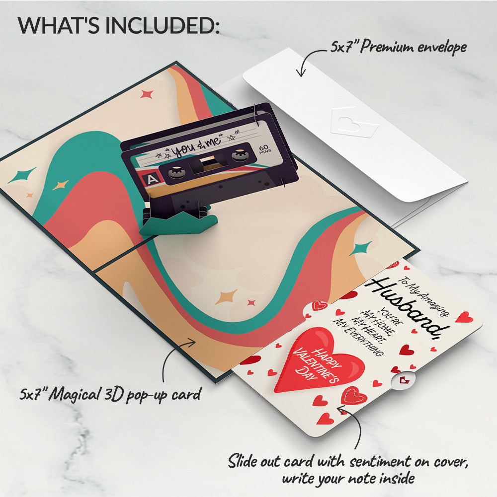 The Perfect Mixtape Valentine Pop-Up Card and Sentiment Set for Husband