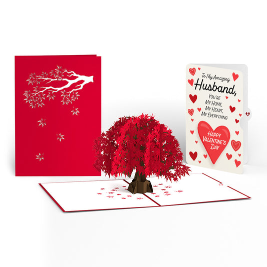 Japanese Maple Valentine Pop-Up Card and Sentiment Set for Husband