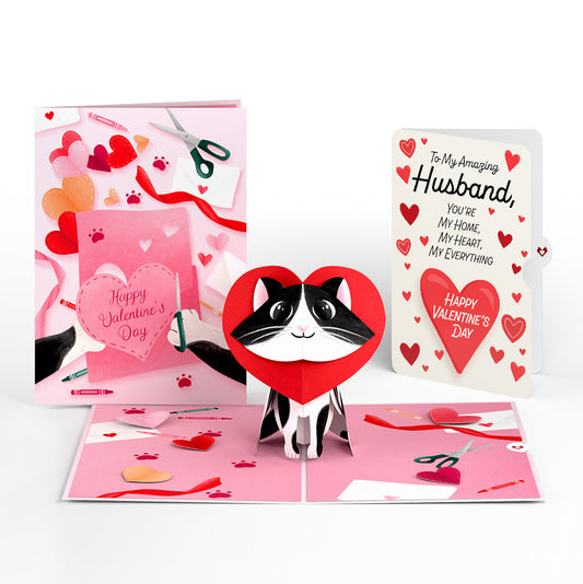 Crafty Cat Valentine’s Day Surprise Pop-Up Card and Sentiment Set for Husband