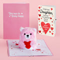 'You Make Me Beary Happy' Valentine Plushpop Card and Sentiment Set for Daughter
