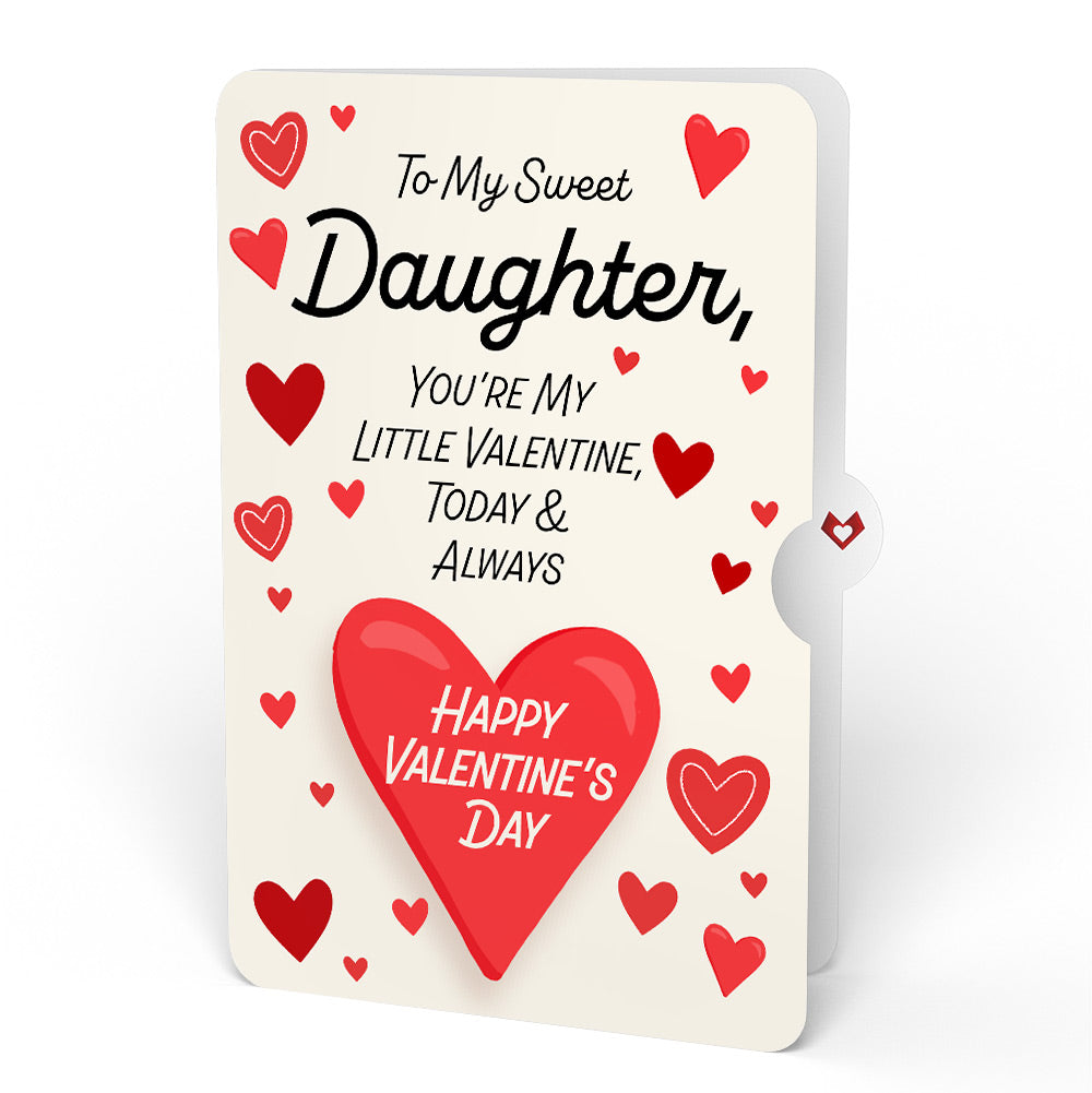 Happy Valentine's Day Loooooong Card™ (Expands to 2 feet) and Sentiment Set for Daughter